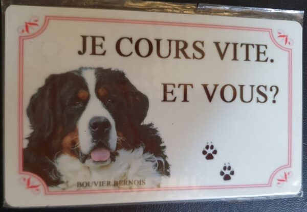 Plaque de garde en alu races de chiens bouvier bernois