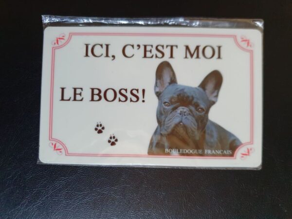 Plaque de garde en alu races de chiens bouledogue français