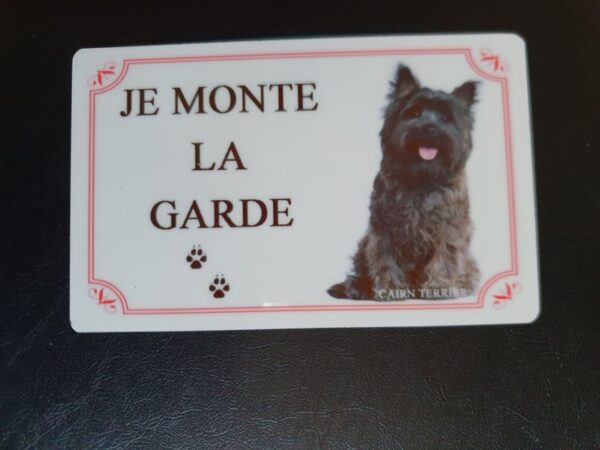 Plaque de garde en alu races de chiens cairn terrier