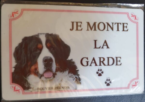 Plaque de garde en alu races de chiens bouvier bernois