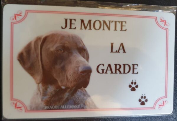 Plaque de garde en alu races de chiens braque allemand