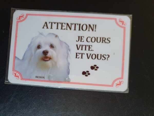 Plaque de garde en alu races de chiens bichon