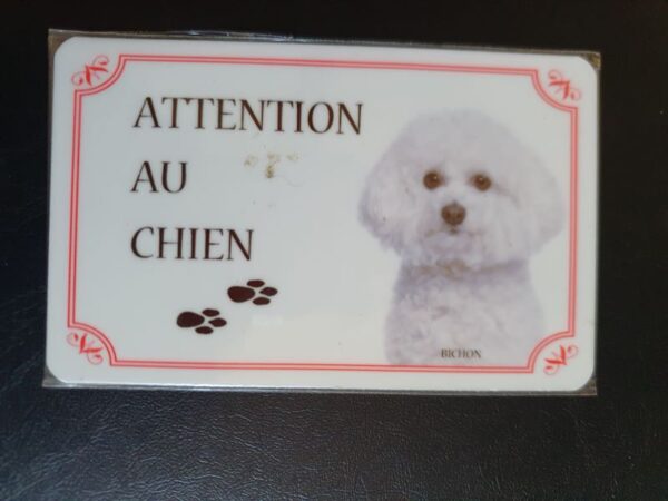 Plaque de garde en alu races de chiens bichon