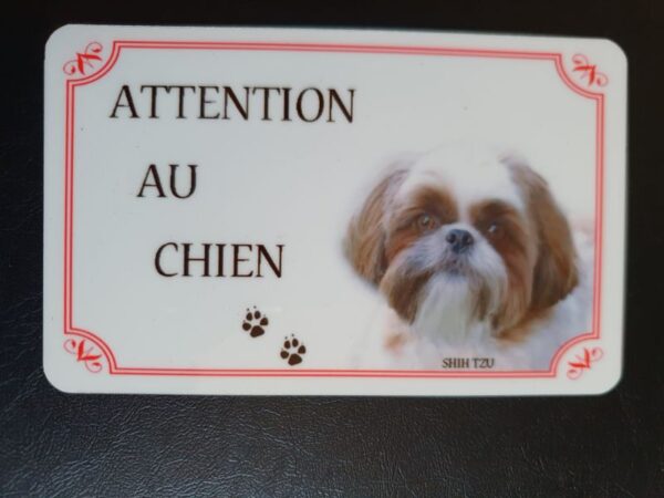 Plaque de garde en alu races de chiens shih tzu