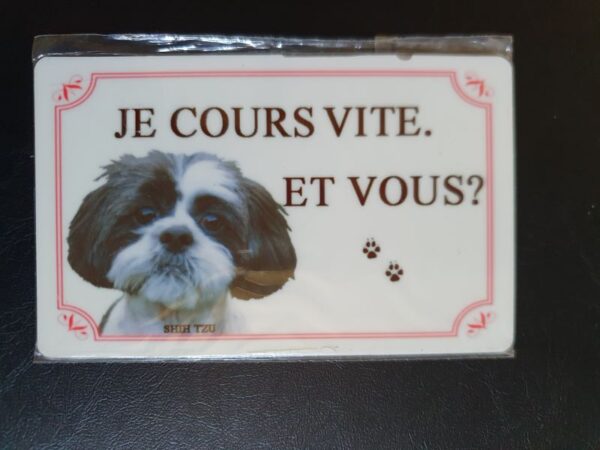 Plaque de garde en alu races de chiens shih tzu