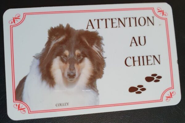 Plaque de garde en alu races de chiens colley