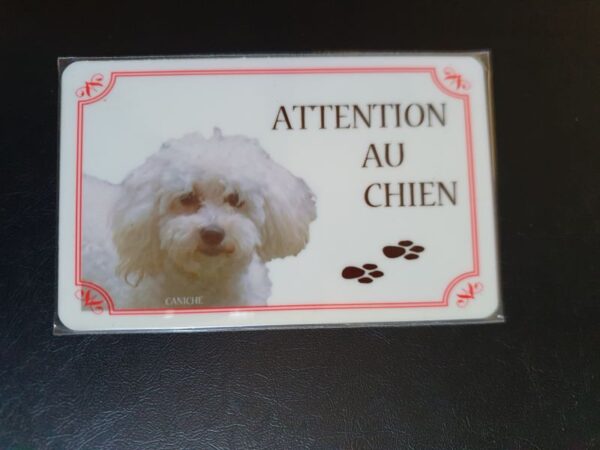 Plaque de garde en alu races de chiens caniche