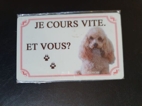 Plaque de garde en alu races de chiens caniche