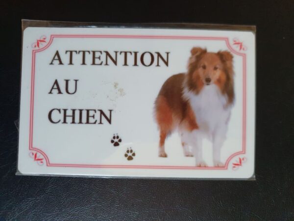 Plaque de garde en alu races de chiens shetland