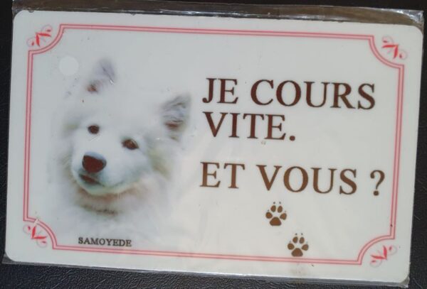 Plaque de garde en alu races de chiens samoyede