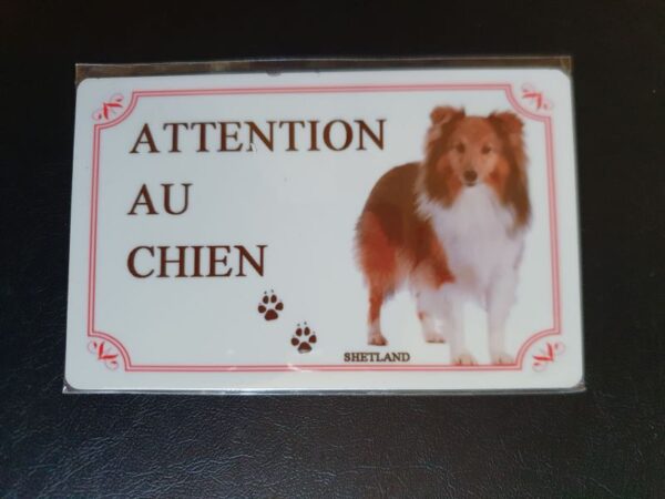 Plaque de garde en alu races de chiens shetland