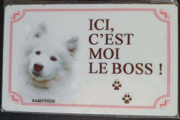 Plaque de garde en alu races de chiens samoyede