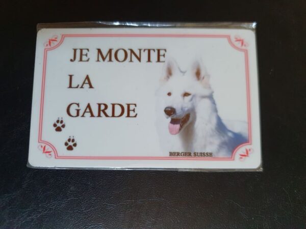 Plaque de garde en alu races de chiens berger blanc suisse