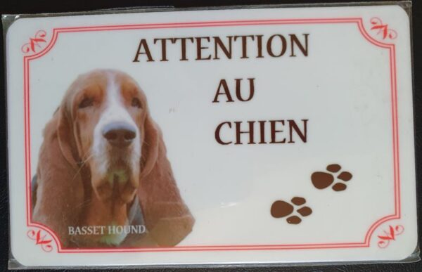 Plaque de garde en alu races de chiens Basset hound