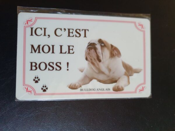 Plaque de garde en alu races de chiens bouledogue anglais