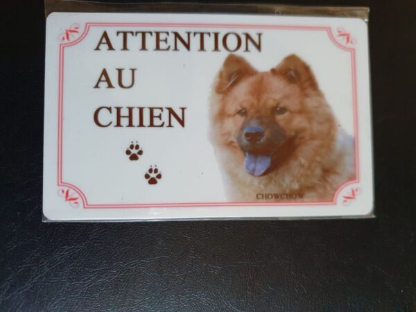 Plaque de garde en alu races de chiens chowchow