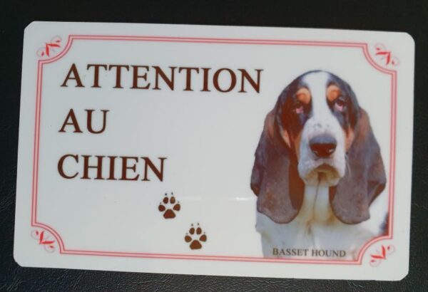 Plaque de garde en alu races de chiens basset hound