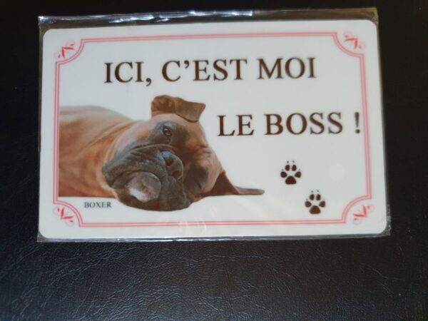 Plaque de garde en alu races de chiens boxer