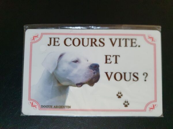 Plaque de garde en alu races de chiens