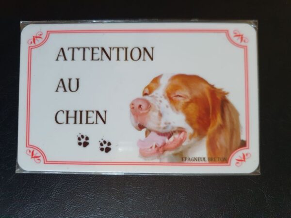 Plaque de garde en alu races de chiens épagneul breton