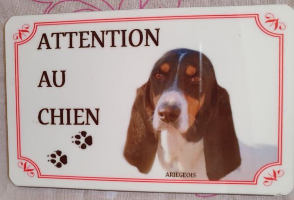 Plaque de garde en alu races de chiens ariégeois