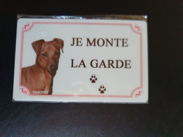 Plaque de garde en alu races de chiens pinscher