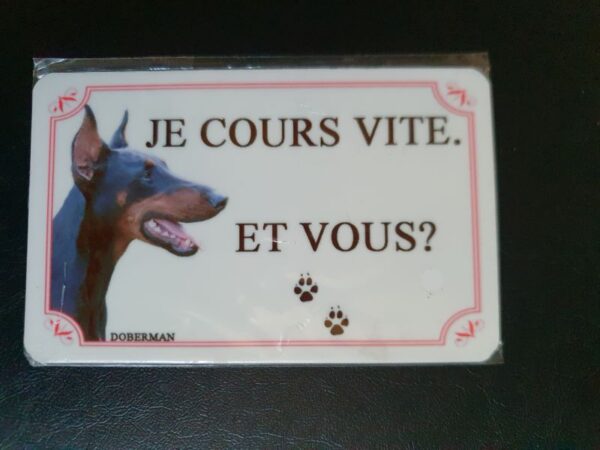 Plaque de garde en alu races de chiens