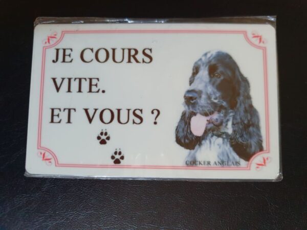 Plaque de garde en alu races de chiens cocker anglais