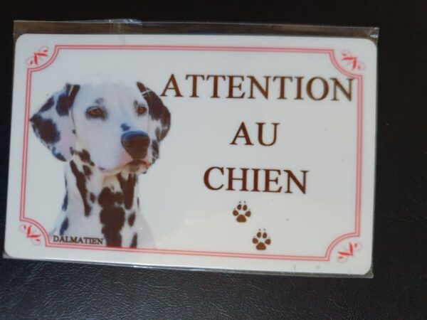 Plaque de garde en alu races de chiens dalmatien