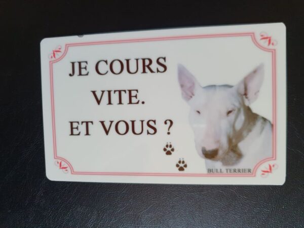 Plaque de garde en alu races de chiens bull terrier