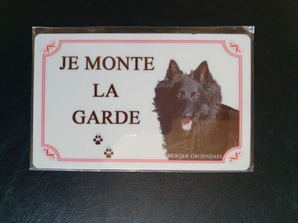 Plaque de garde en alu races de chiens groendael