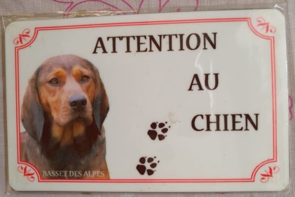 Plaque de garde en alu races de chiens basset des alpes