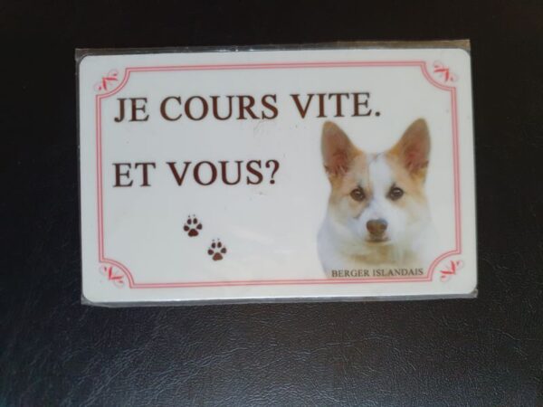 Plaque de garde en alu races de chiens berger islandais