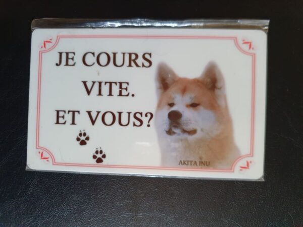 Plaque de garde en alu races de chiens akita inu