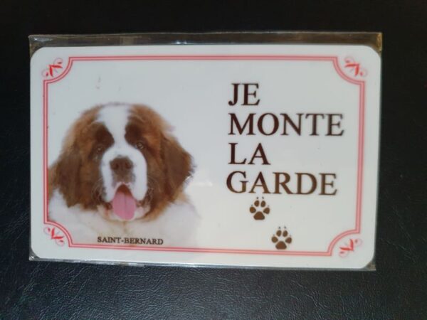 Plaque de garde en alu races de chiens st bernard