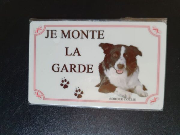 Plaque de garde en alu races de chiens border collie