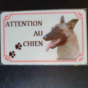 Plaque de garde en alu races de chiens malinois