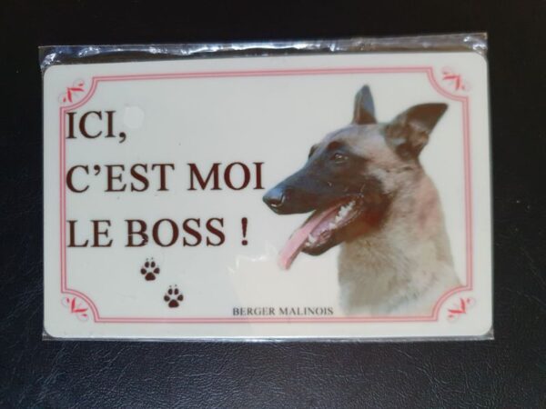 Plaque de garde en alu races de chiens malinois