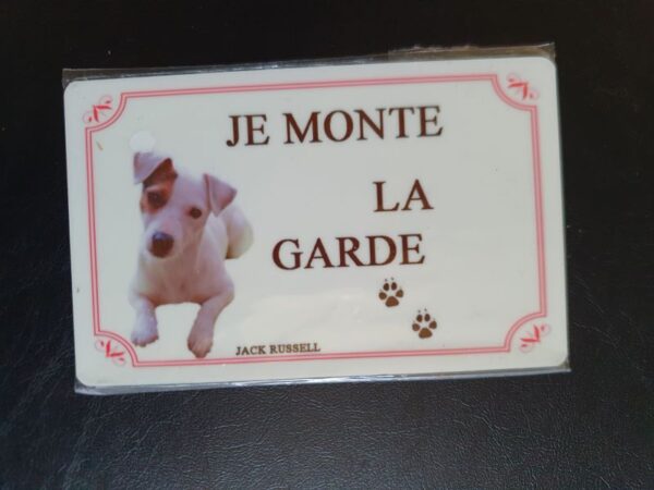 Plaque de garde en alu races de chiens jack russel