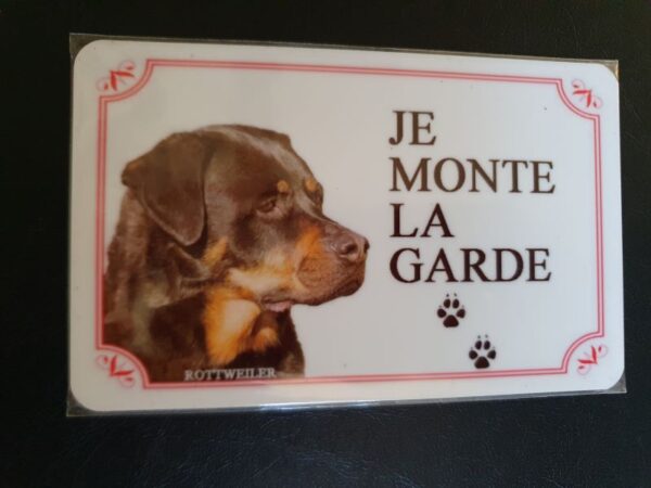 Plaque de garde en alu races de chiens