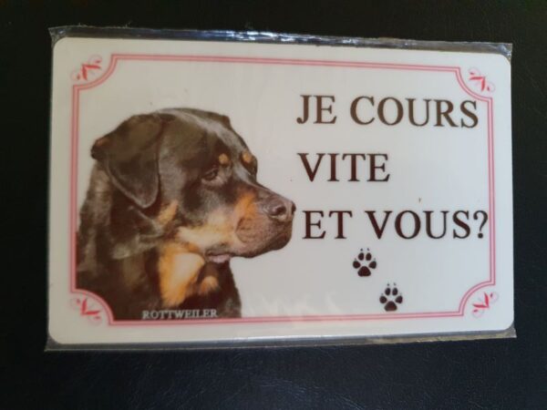 Plaque de garde en alu races de chiens rottweiler