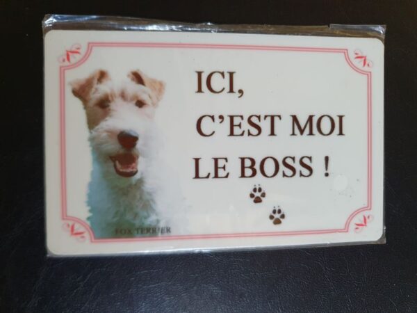 Plaque de garde en alu races de chiens fox terrier