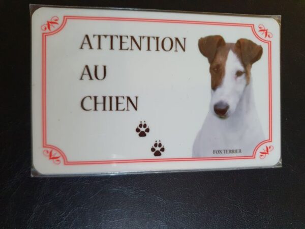 Plaque de garde en alu races de chiens fox terrier