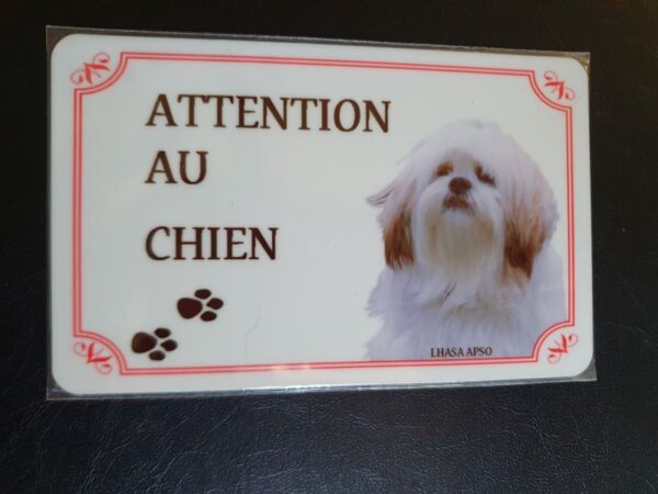 Plaque de garde en alu races de chiens lhasa apso