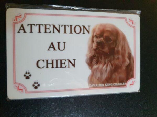 Plaque de garde en alu races de chiens cavalier king charles