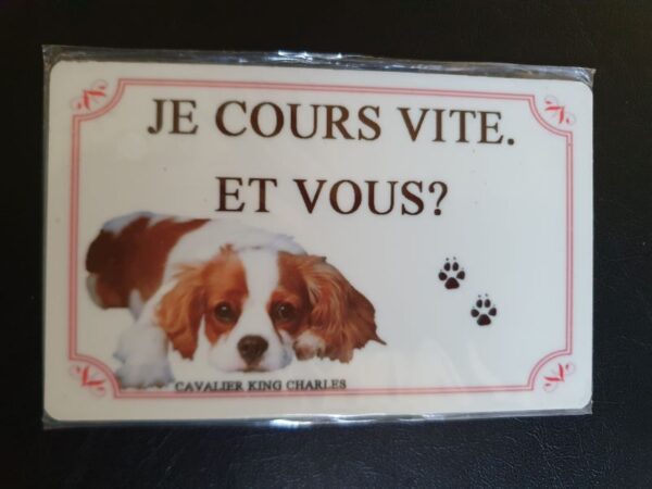 Plaque de garde en alu races de chiens cavalier king charles