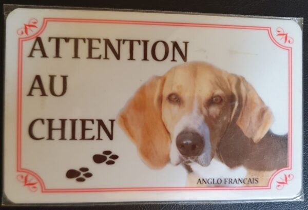 Plaque de garde en alu races de chiens anglo français