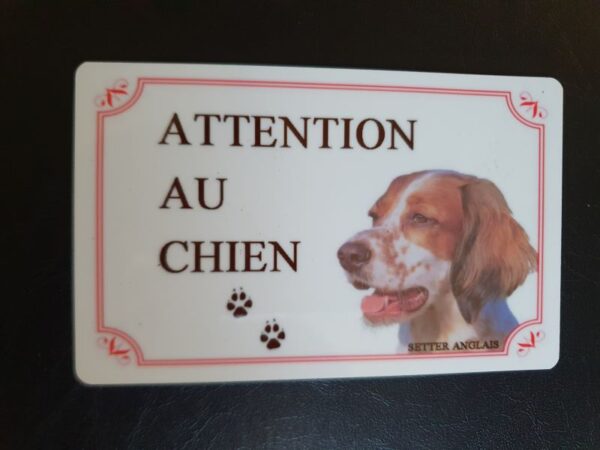 Plaque de garde en alu races de chiens setter anglais