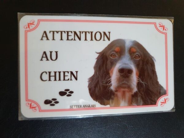 Plaque de garde en alu races de chiens setter anglais