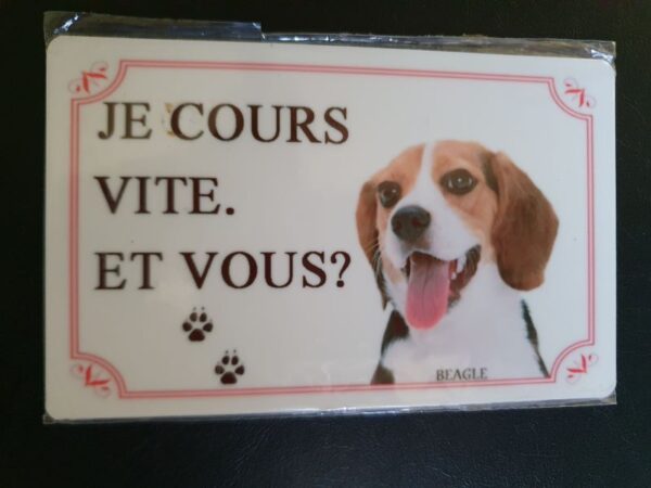 Plaque de garde en alu races de chiens beagle